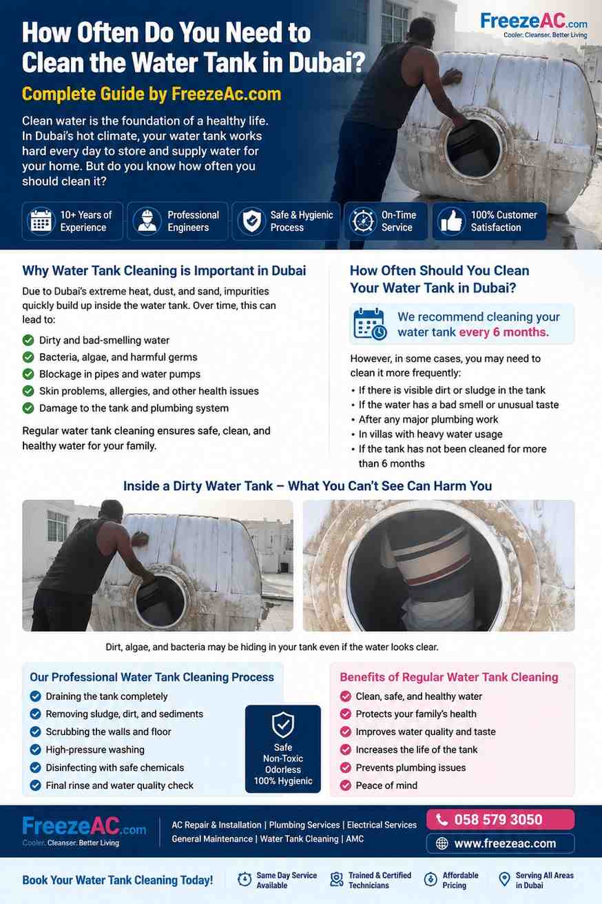 Water Tank Cleaning Dubai | How Often Should You Clean Your Water Tank? | FreezeAC.com